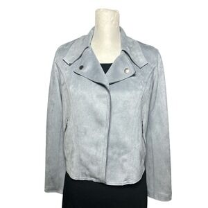 Philosophy Republic Clothing Faux Leather Open Moto Jacket Light Blue Size Small